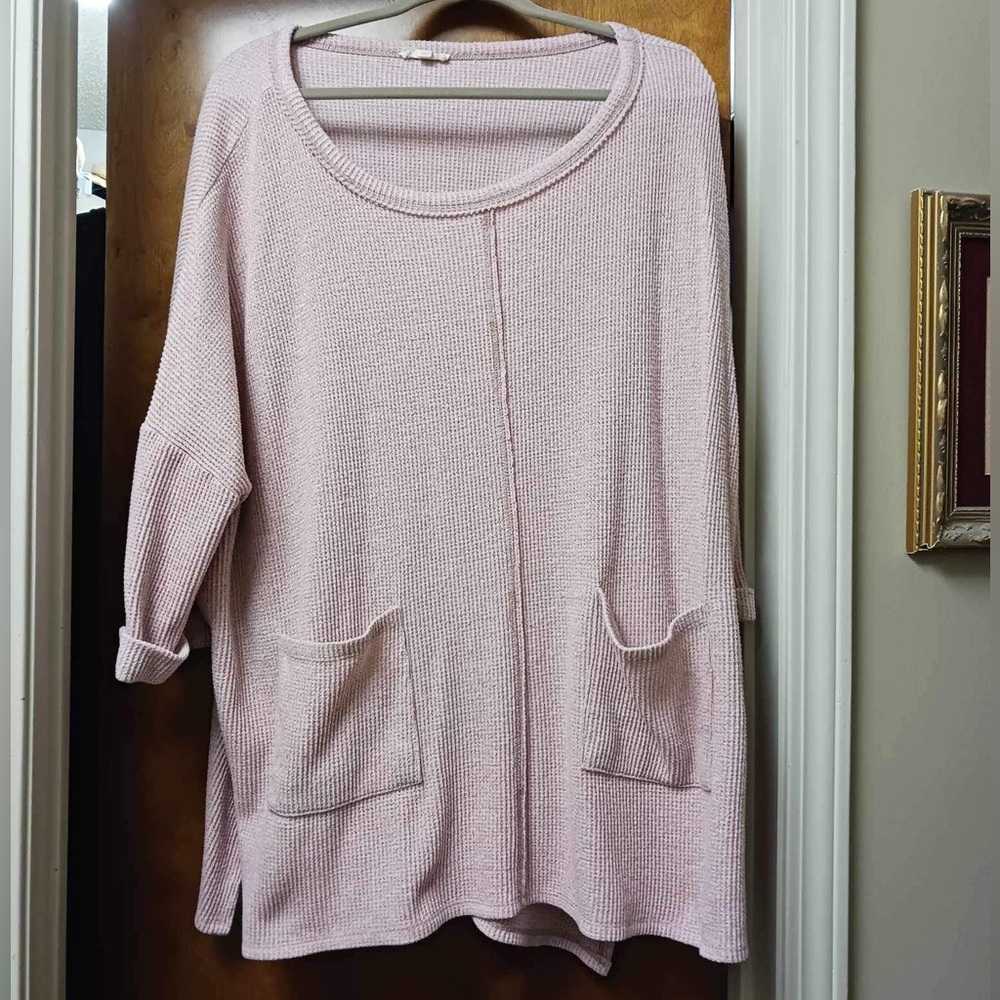 Oddy, Size 4XL, Plus Size, Pink Tunic Blouse